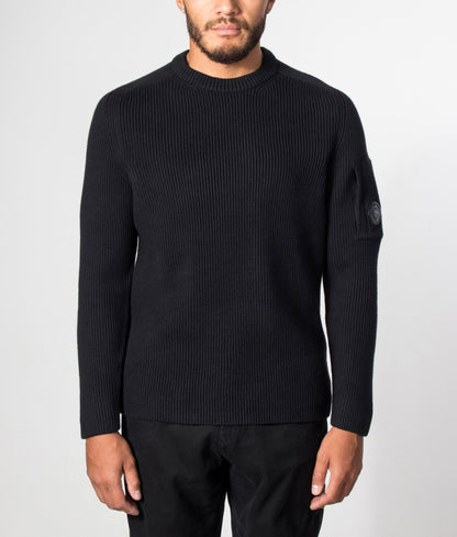 Full Rib Cotton Crewneck Lens Jumper