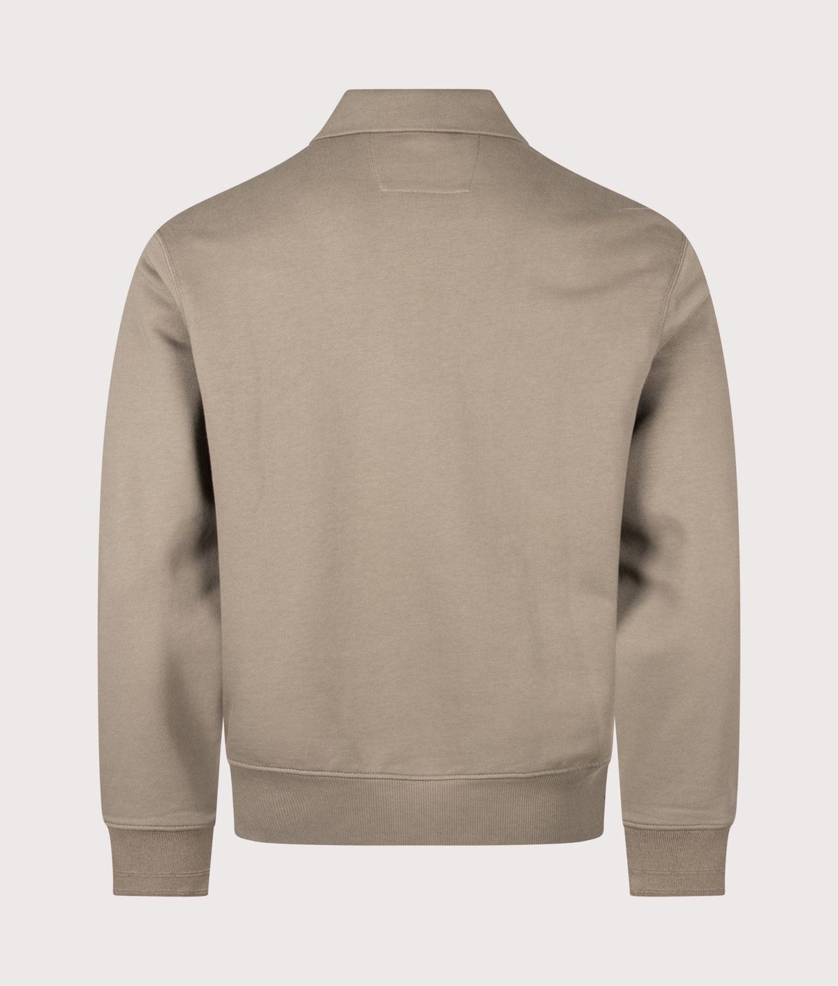 Diagonal Raised Fleece Polo Collar Sweatshirt