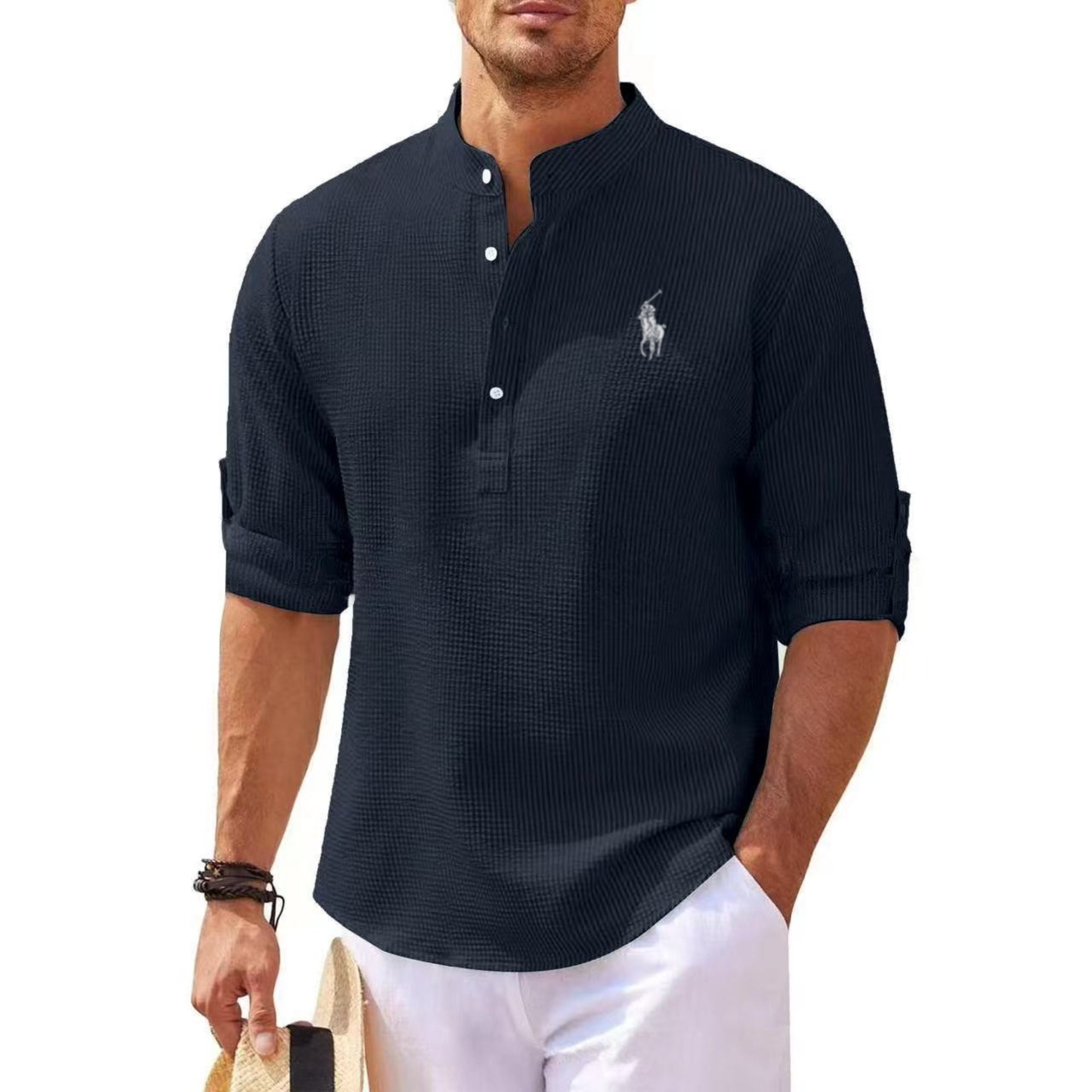 RaIph Iauren™ | Men's Technical Mandarin Collar Polo Shirt