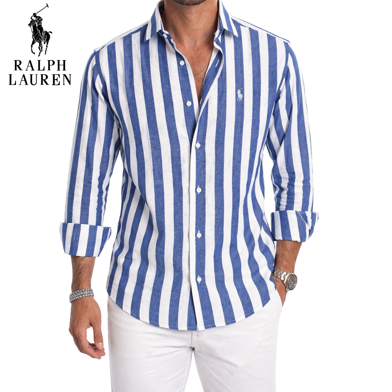 RL™ | Chemise Homme Lin Rayée Manches Longues