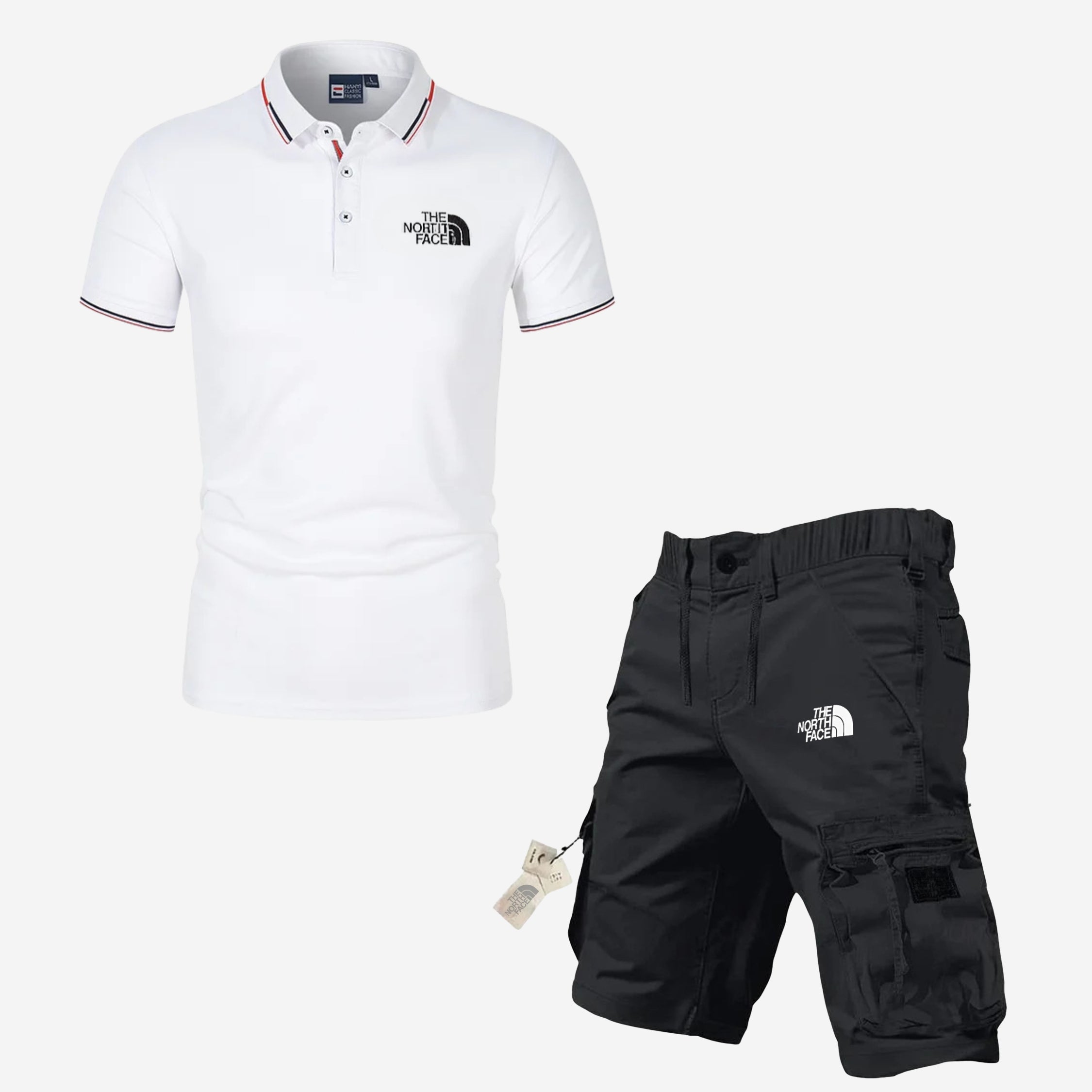 Men's Polo Shirt and Cargo Shorts Casual Summer Outfit Set