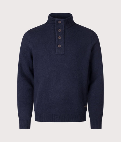 Essential Patch Quarter Zip Knitted Jumper