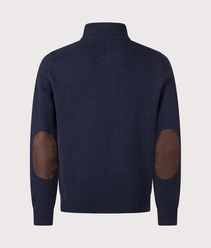 Essential Patch Quarter Zip Knitted Jumper
