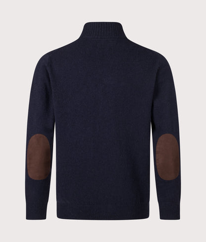 Essential Patch Zip Through Knitted Jumper
