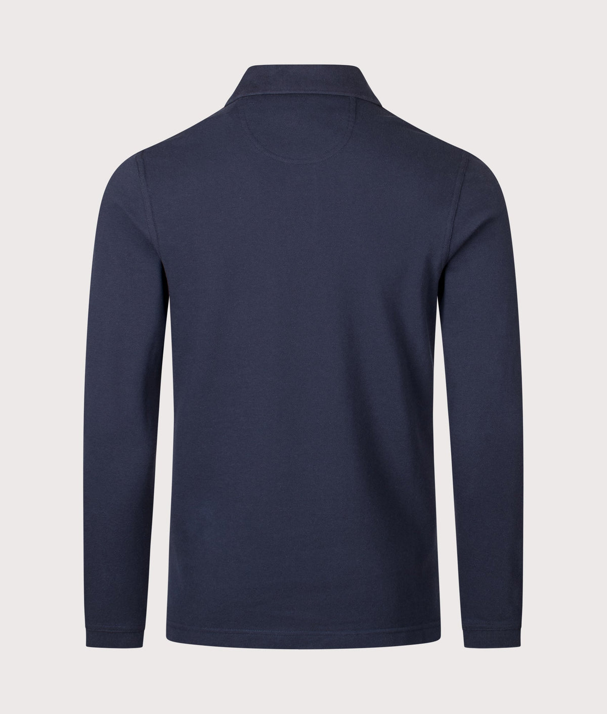 Long Sleeve Tartan Placket Polo Shirt