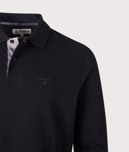 Regular Fit Essential Long Sleeve Tartan Piqué Polo Shirt