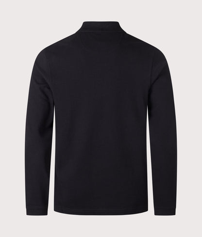 Regular Fit Essential Long Sleeve Tartan Piqué Polo Shirt