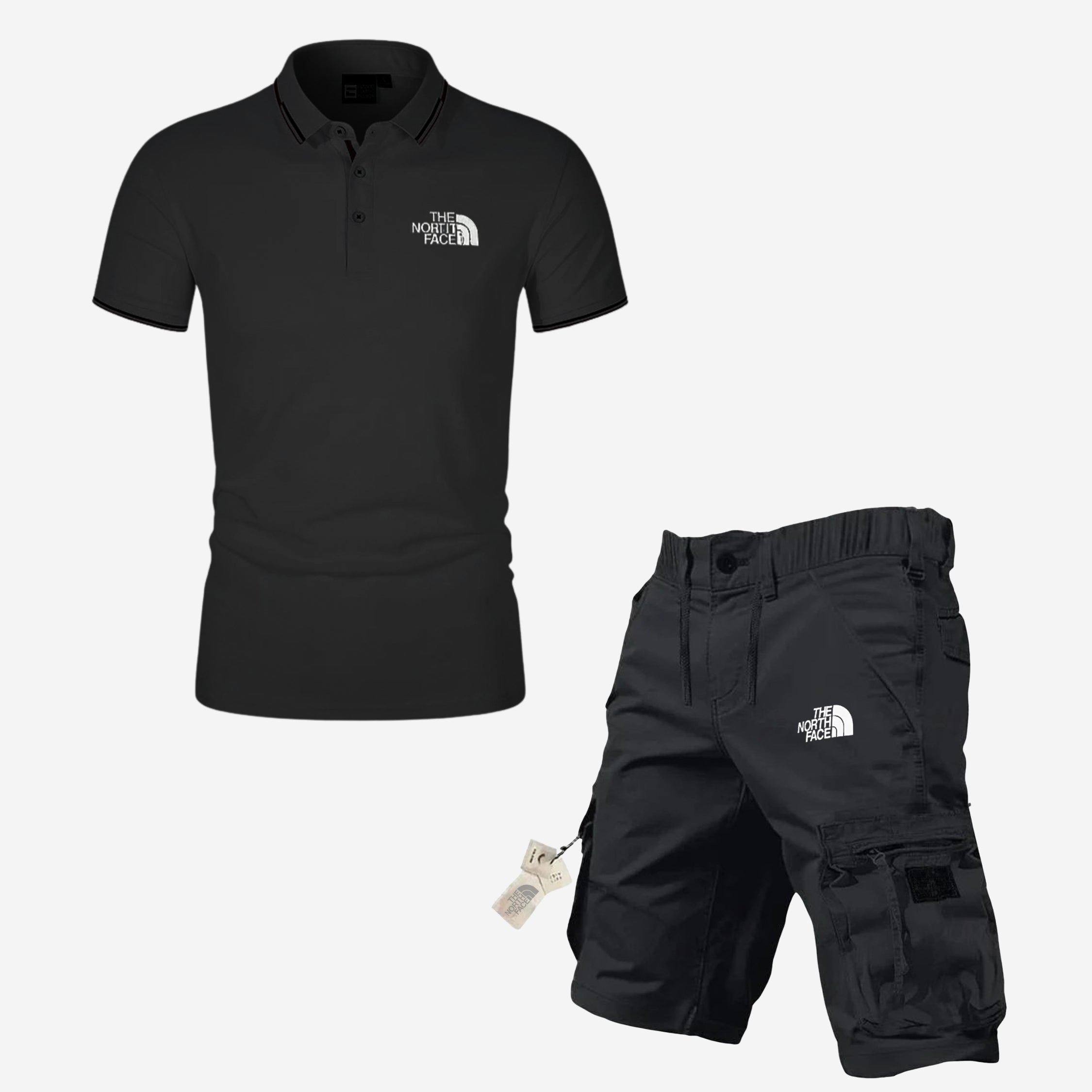 Men's Polo Shirt and Cargo Shorts Casual Summer Outfit Set