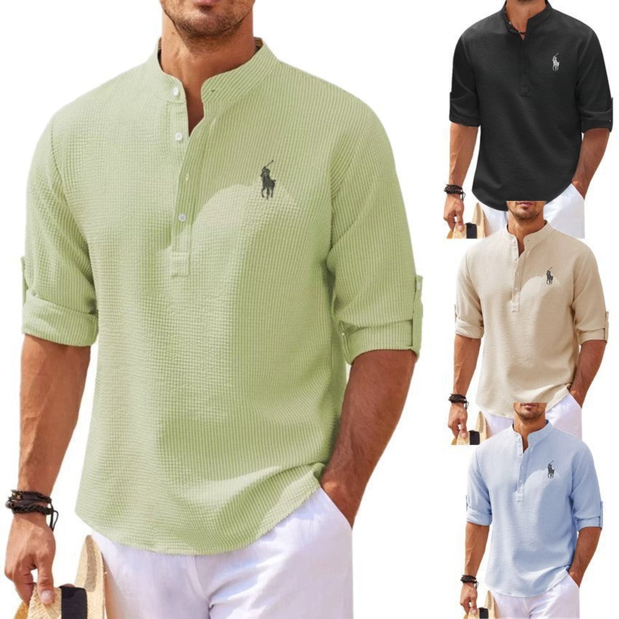 RaIph Iauren™ | Men's Technical Mandarin Collar Polo Shirt