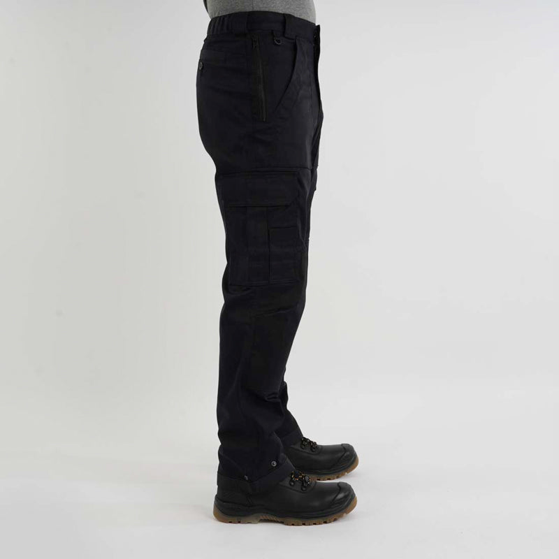Mens Twill Stretch Cargo Work Trousers