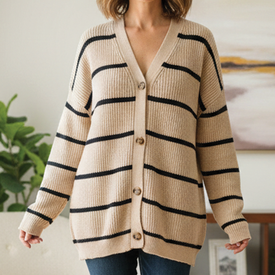 Anna - Striped Knit Cardigan