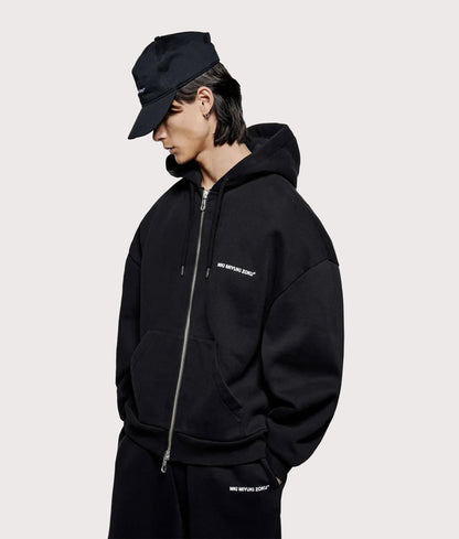 Oversized Uniform Zip Through Hoodie