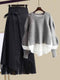 Skirt Two Piece Set Gray