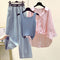 Pink shirt   jeans