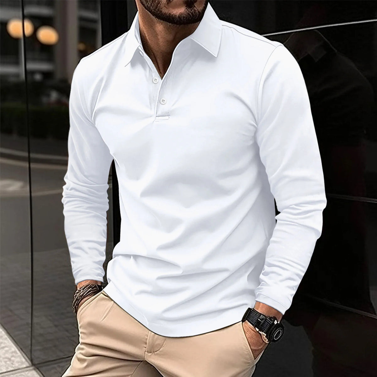 Lucas - Long Sleeve Polo Shirt