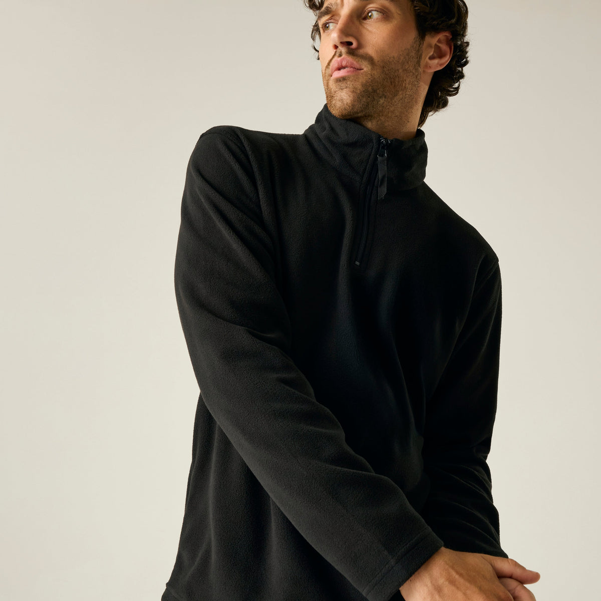 Regatta Men's Micro Zip Neck Fleece, Black