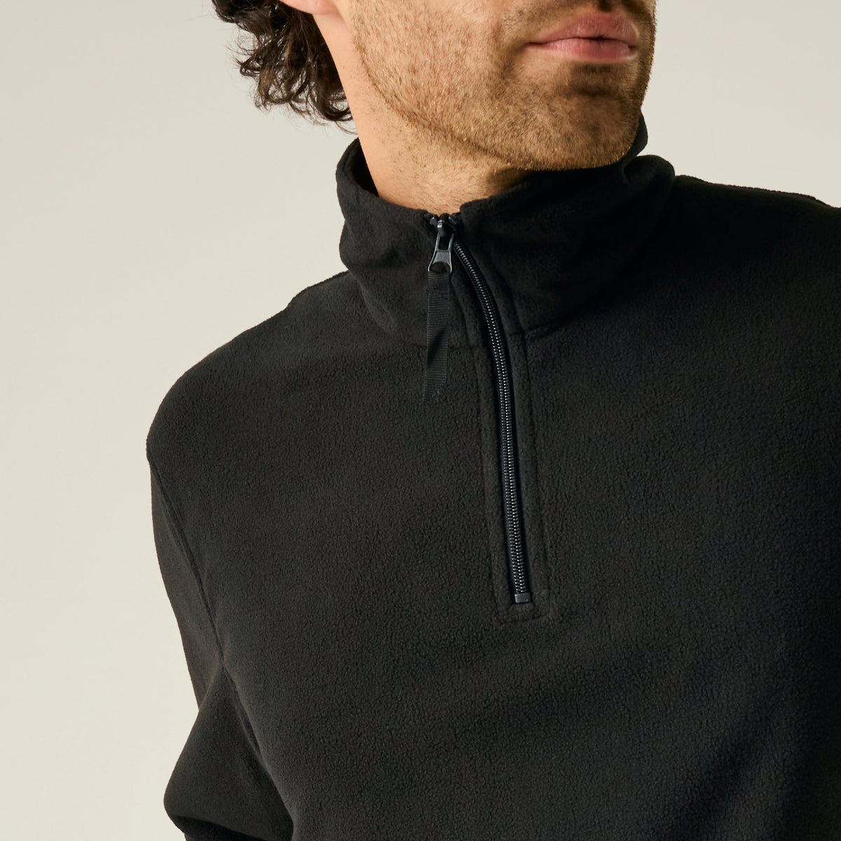 Regatta Men's Micro Zip Neck Fleece, Black