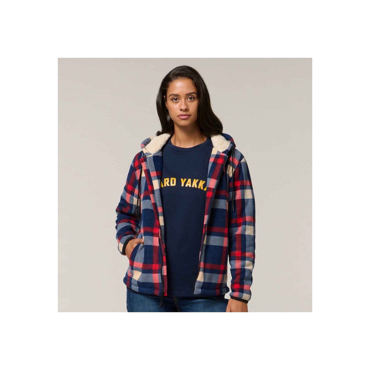 Hard Yakka Check Zoodie Women Hoodie with Zip