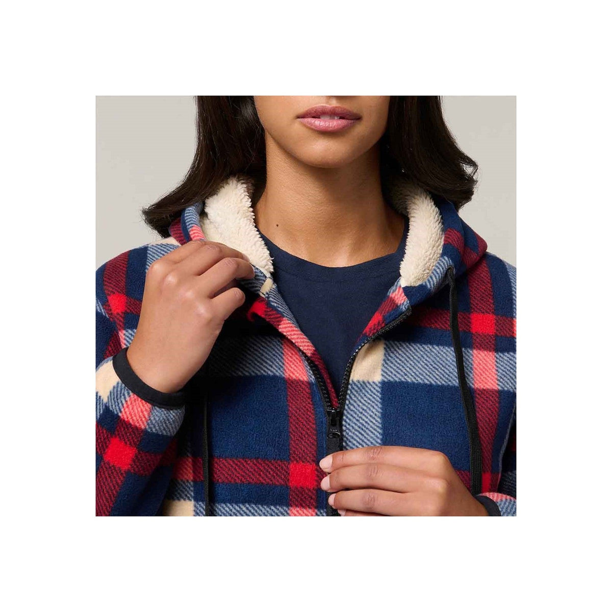 Hard Yakka Check Zoodie Women Hoodie with Zip