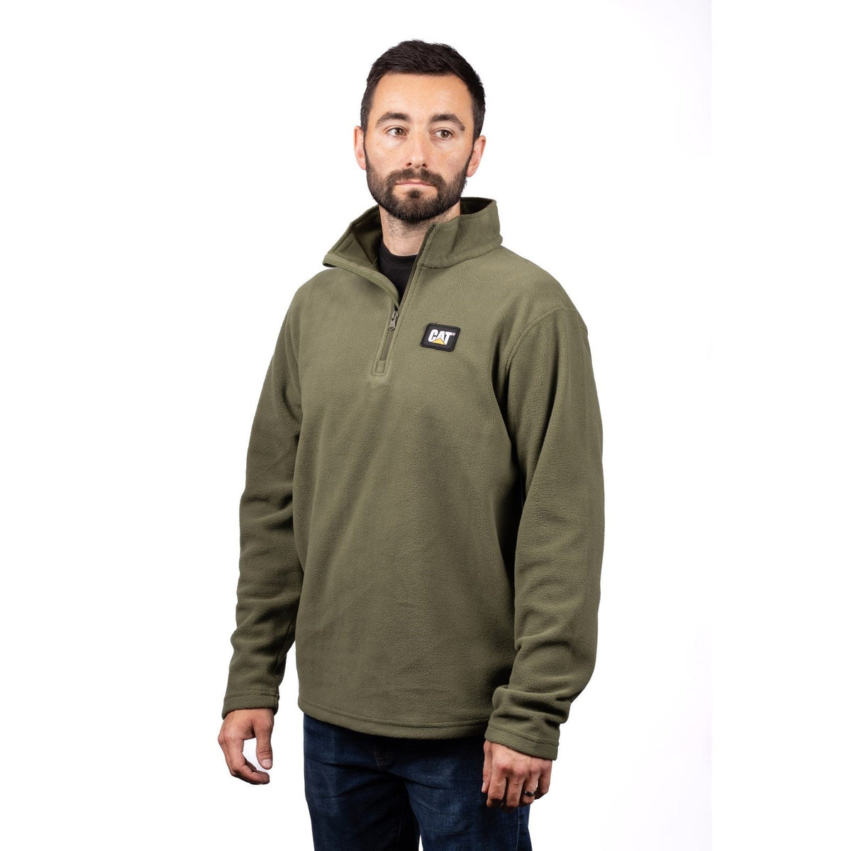CAT Microfleece Quarter Zip Men Sweatshirt
