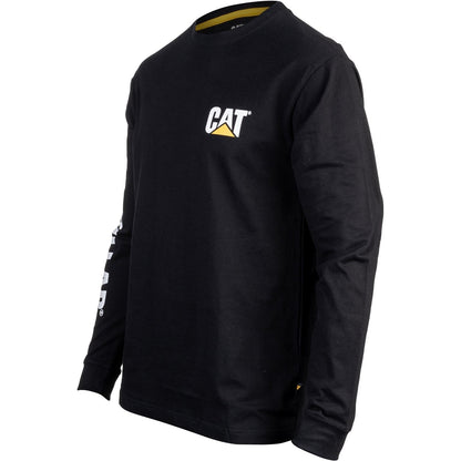 CAT Trademark Banner Long Sleeve T-Shirt, Black