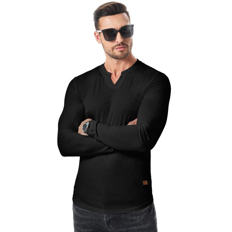 Longline V-Neck Ribbed Tee Essential