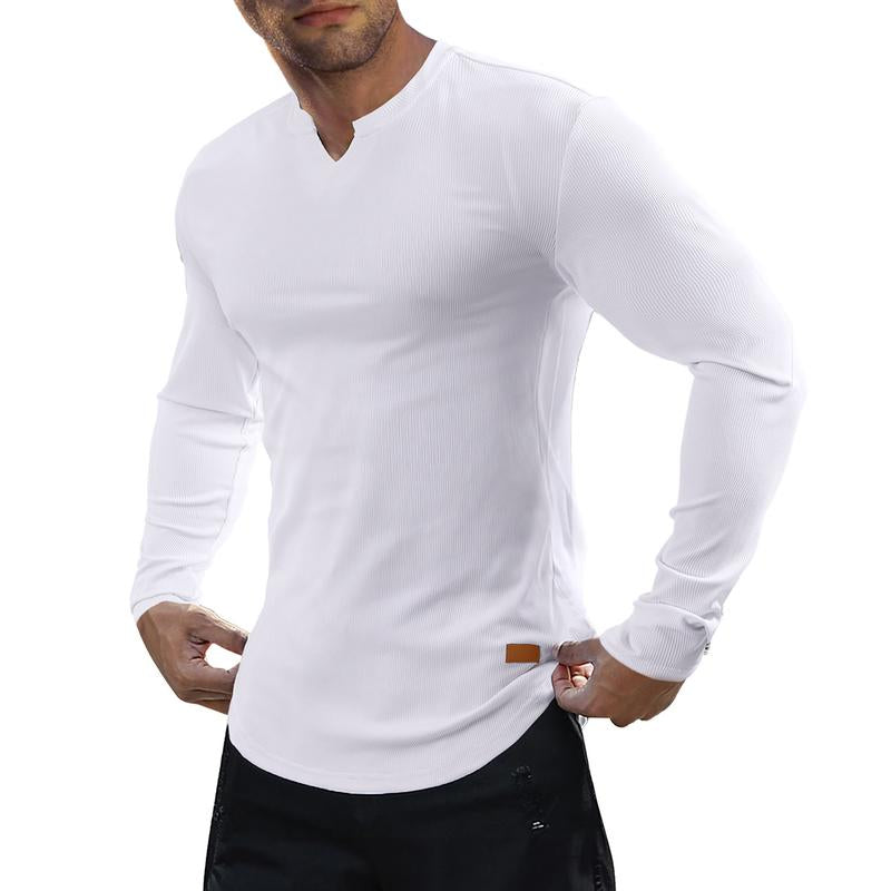 Longline V-Neck Ribbed Tee Essential