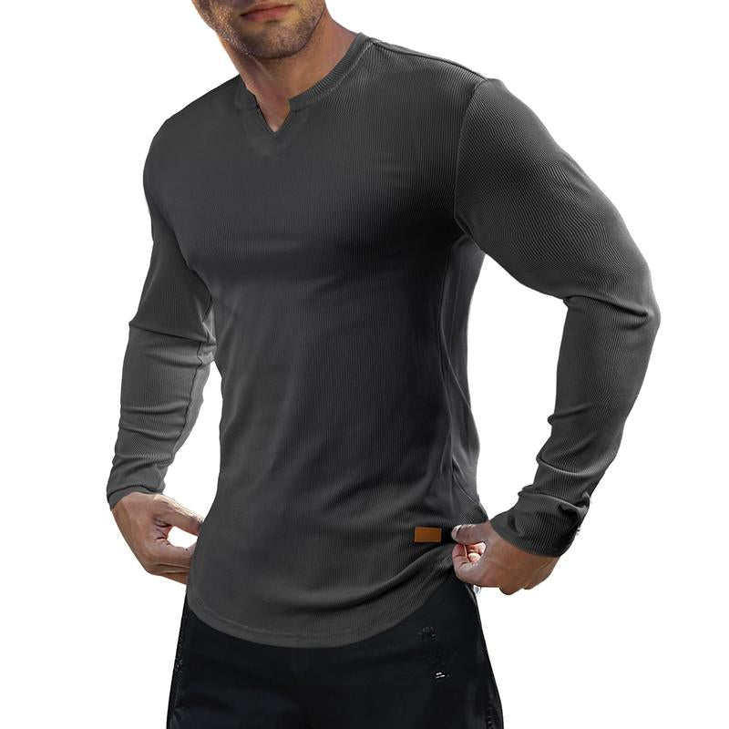 Longline V-Neck Ribbed Tee Essential