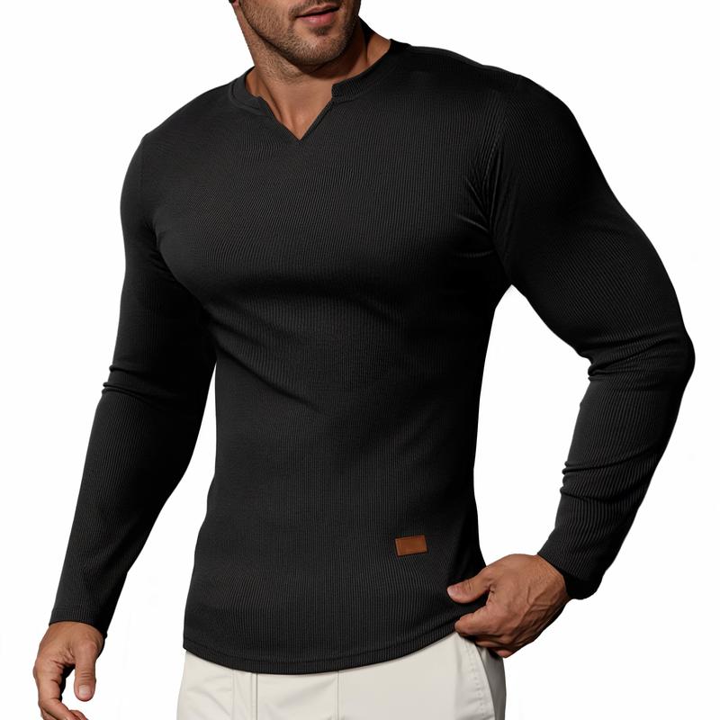 Longline V-Neck Ribbed Tee Essential