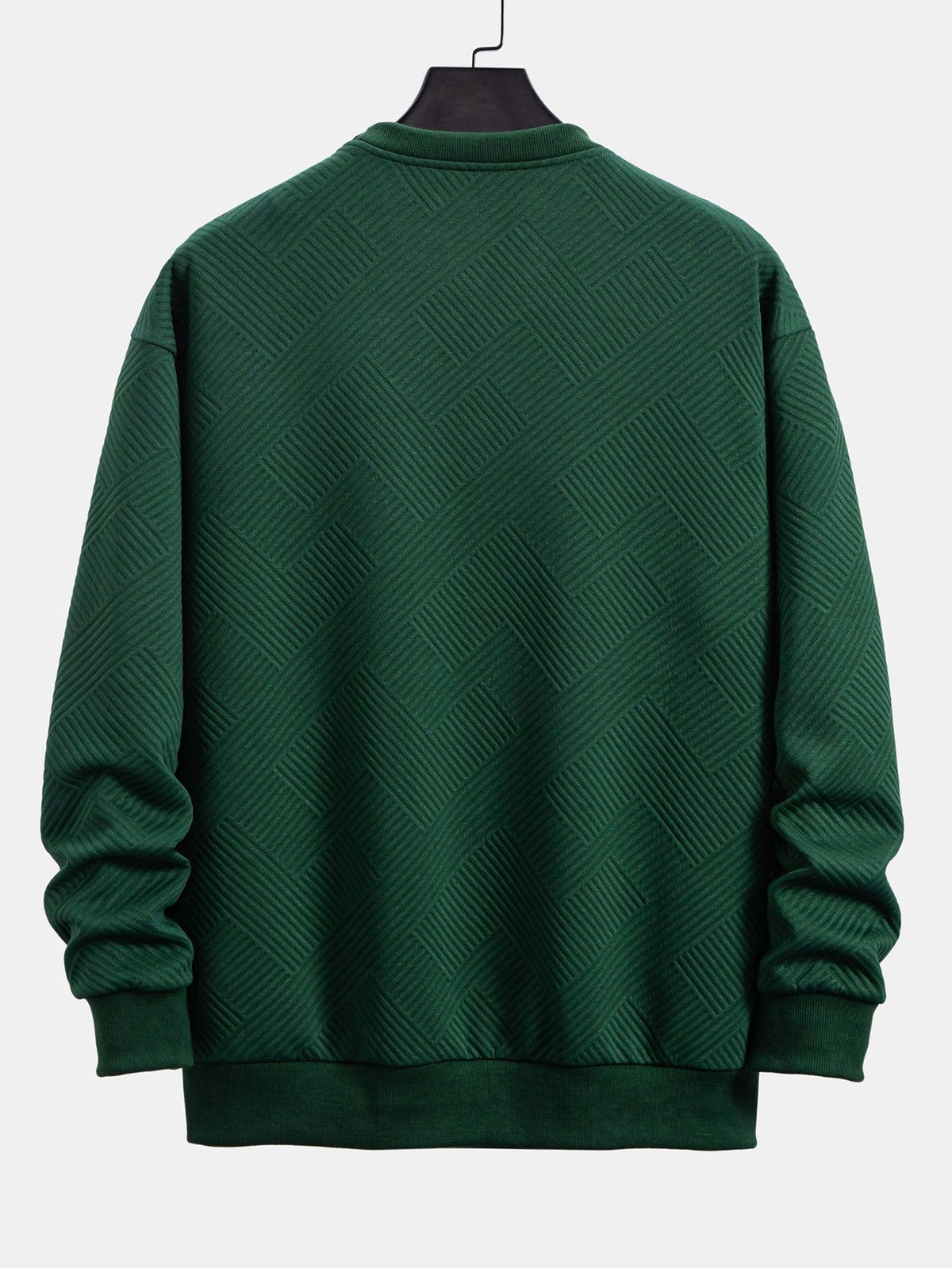 Relax Fit Geometric Striped Sweatshirt