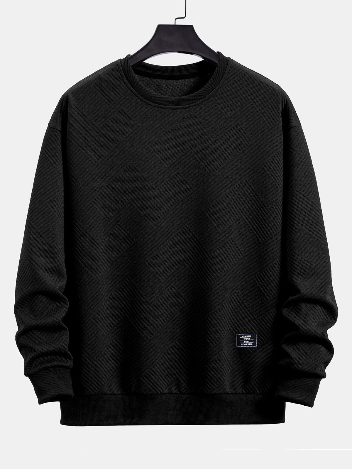Relax Fit Geometric Striped Sweatshirt
