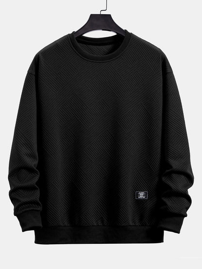 Relax Fit Geometric Striped Sweatshirt