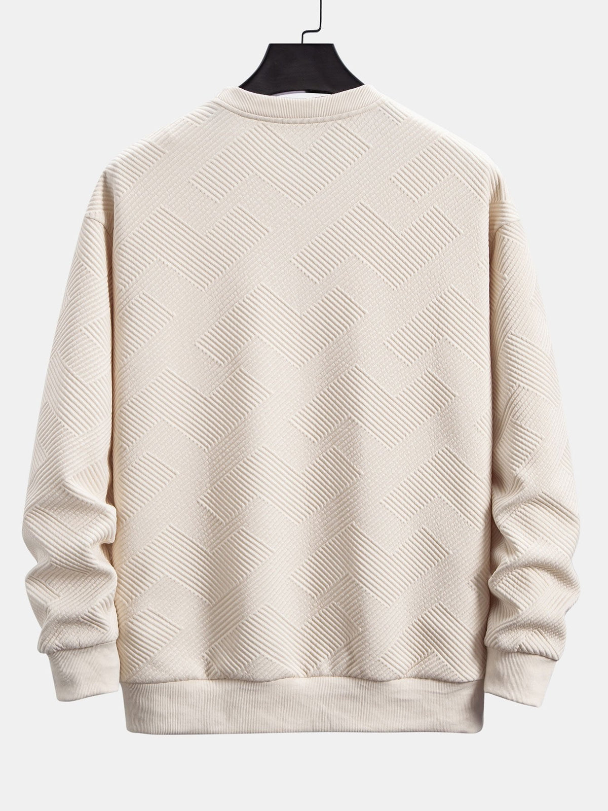 Relax Fit Geometric Striped Sweatshirt