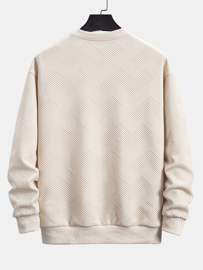 Relax Fit Geometric Striped Sweatshirt