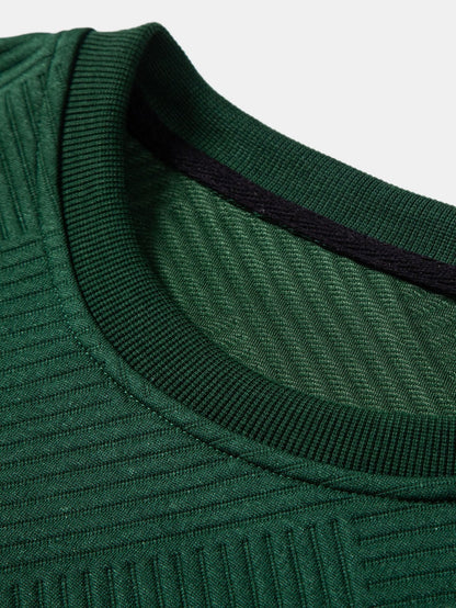Relax Fit Geometric Striped Sweatshirt