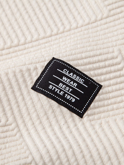 Relax Fit Geometric Striped Sweatshirt