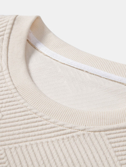 Relax Fit Geometric Striped Sweatshirt