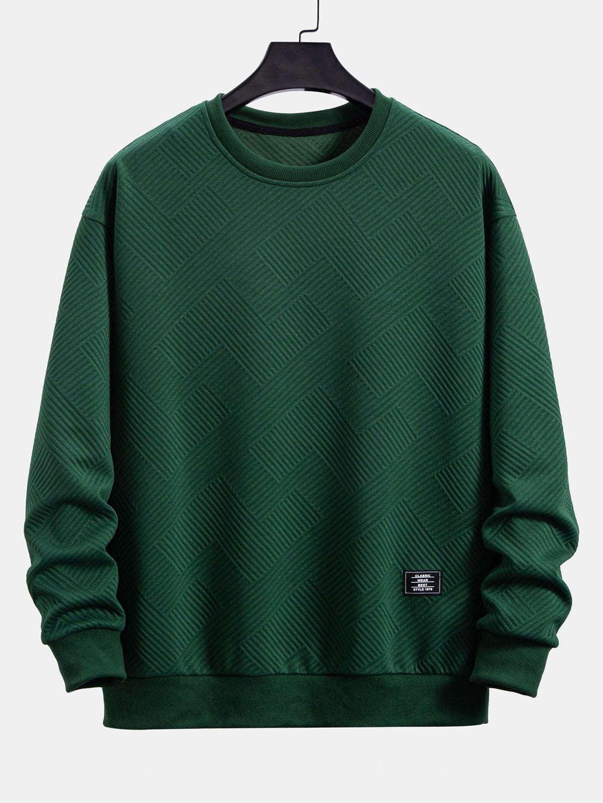 Relax Fit Geometric Striped Sweatshirt