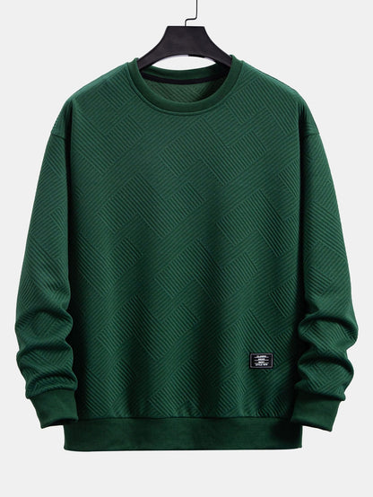 Relax Fit Geometric Striped Sweatshirt