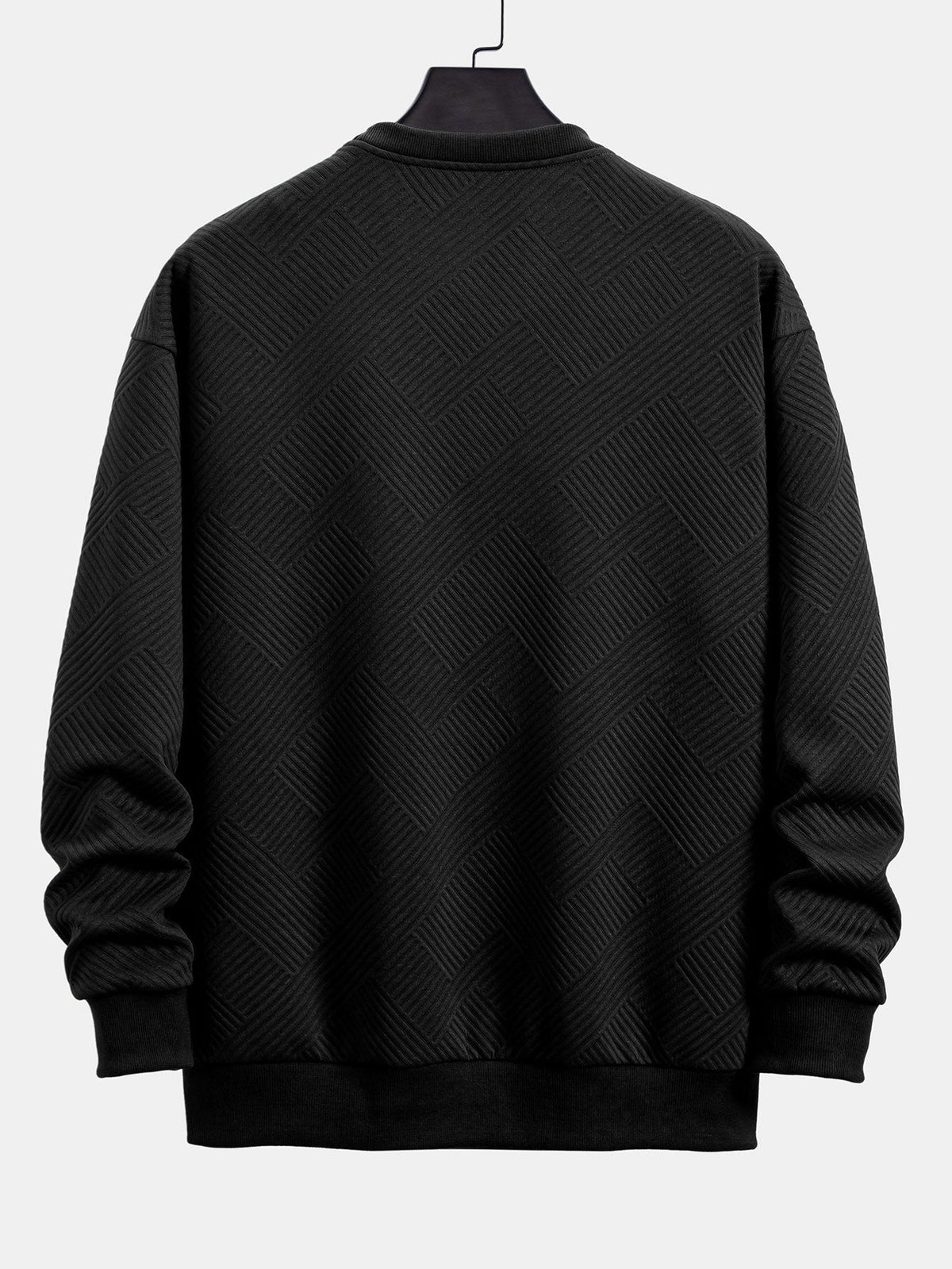 Relax Fit Geometric Striped Sweatshirt