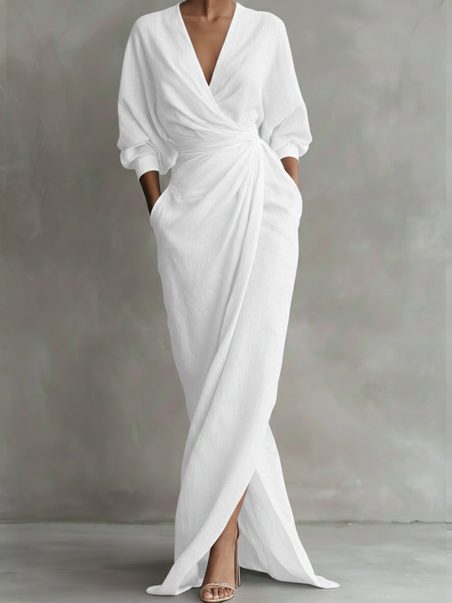 COLETTE™ SCULPTURAL LINEN MAXI DRESS