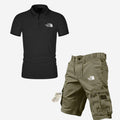 Men's Polo Shirt and Cargo Shorts Casual Summer Outfit Set