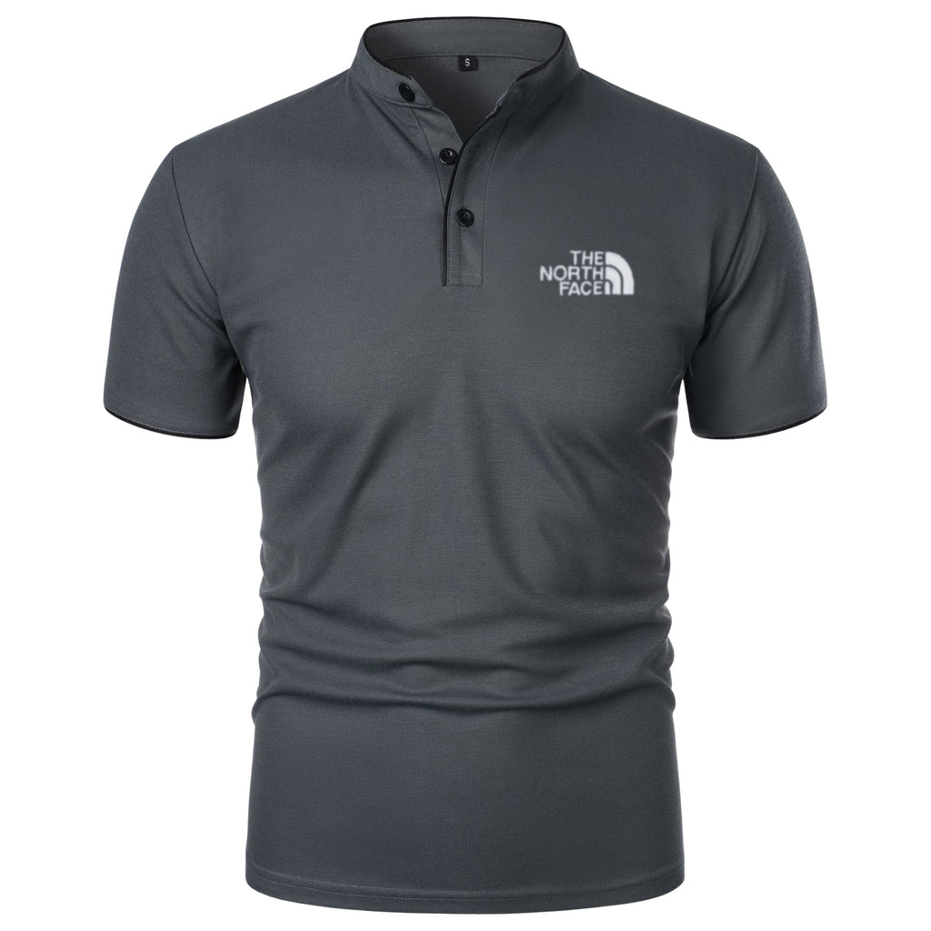 TNF™ | Men's Technical Mandarin Collar Polo Shirt with Contrast Trim